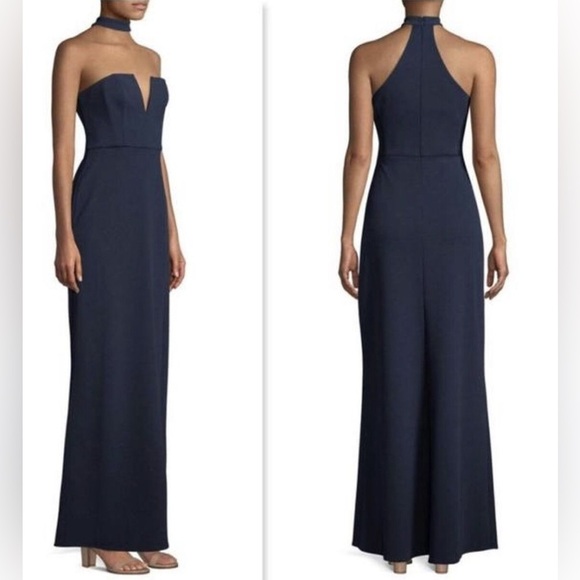 BCBG MAXAZRIA ELIAS FRONT SLIT GOWN MAXI DRESS - Picture 1 of 8
